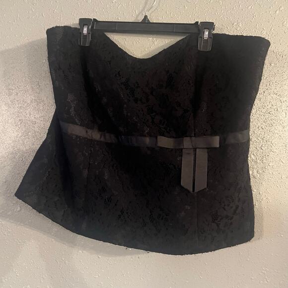 NWOT Vtg Lane Bryant Womens Sz 22 Corset Top Y2K lace overlay black coquette - Picture 1 of 8